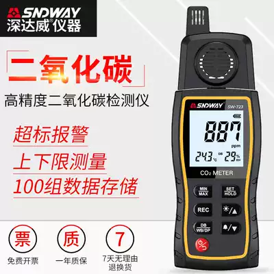 Deep Dawei carbon dioxide detector handheld CO2 gas concentration tester industrial breeding alarm Indoor