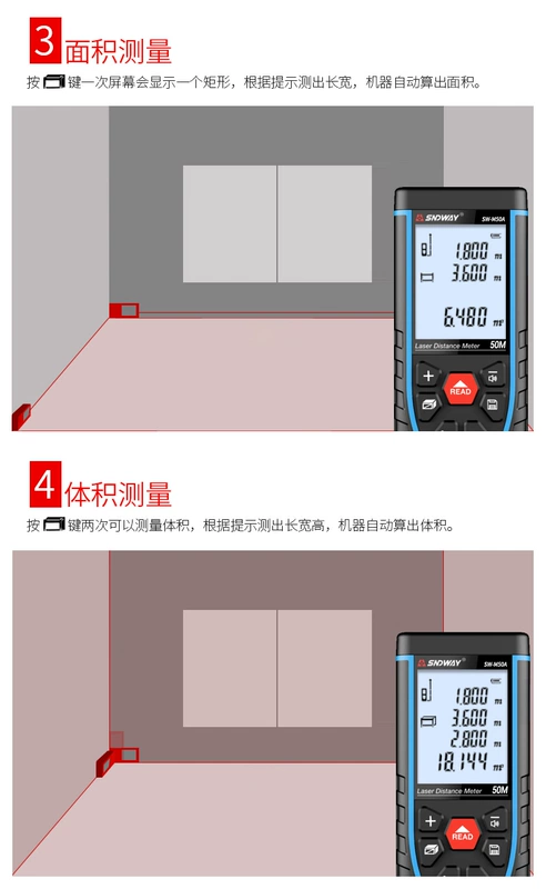 Shendawei Đo Xa Laser Pin Lithium Sạc Trực Tiếp Hồng Ngoại Khác Nhau, Cầm Tay Có Độ Chính Xác Cao Phòng Dụng Cụ Đo Đo Thước Điện Tử