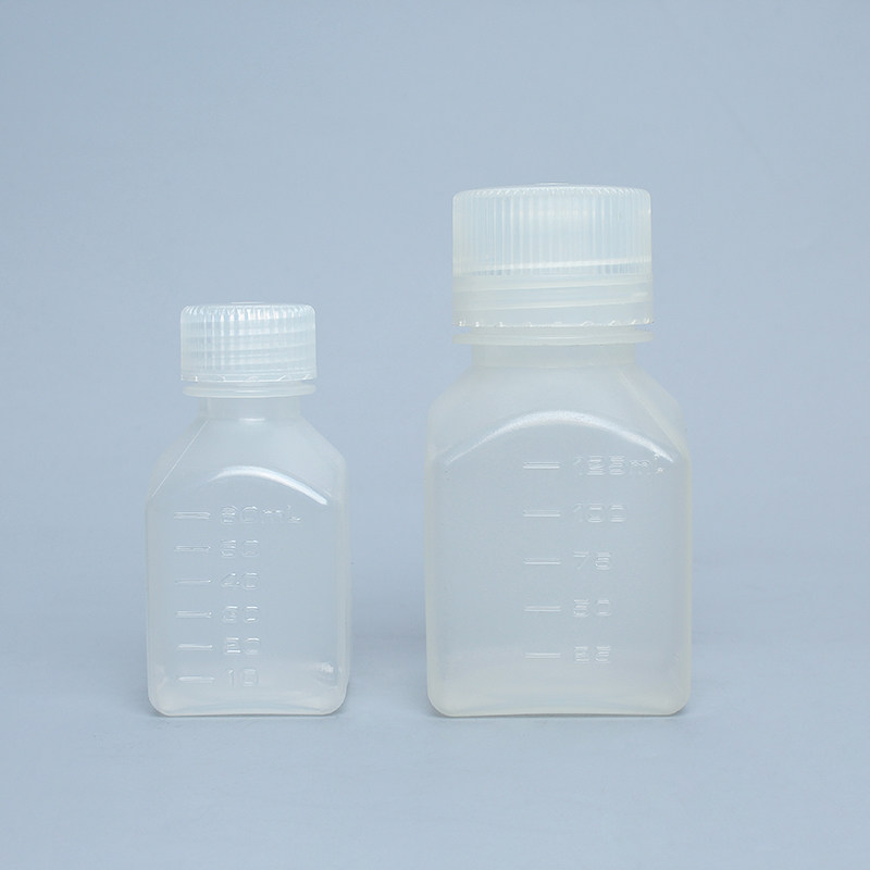 60ml125ml小口试剂瓶塑料瓶方形瓶透明小口方形塑料试剂瓶 PP料试剂瓶 耐高温试剂瓶 带防漏塑料瓶农药包装瓶