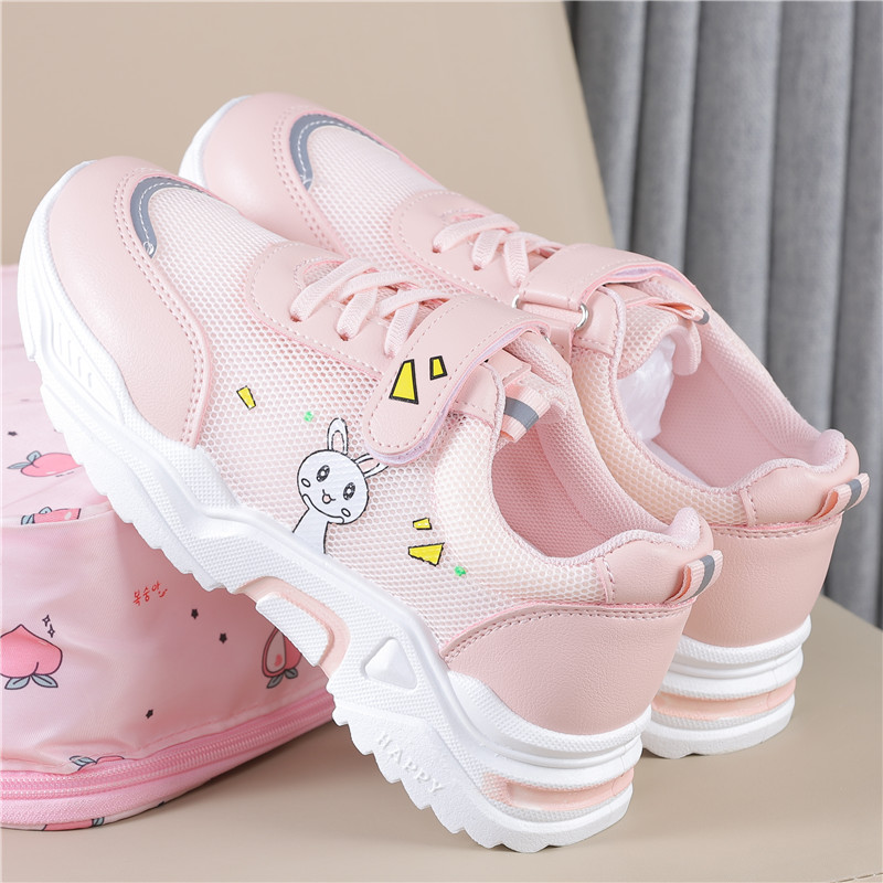 Pink C # Summer Hollow Outlight soft sole Girls' shoes children girl 2021 Spring and summer new pattern gym shoes Zhongda Tong student ventilation Single shoes