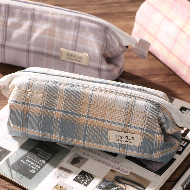 Simple canvas pen bag girls elementary school birthday department middle school students large capacity JK stationery bag Korea junior high school students male ins wind Japanese canvas girls girls high school students Korean version tide