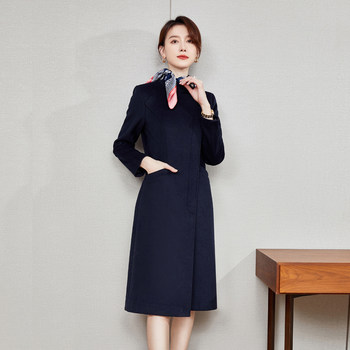 Woolen coat medium length business attire