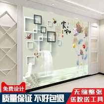 Home and 8d TV background wall living room simple modern wallpaper small apartment wallpaper 5d three-dimensional atmospheric decorative mural