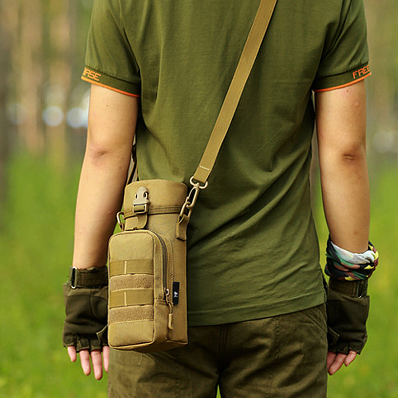 Poetry Lipper Travel Kettle Cover Outdoor Sport Big Water Jug Bag Tactical Kettle Bag Subpack Small Diagonal Satchel 800ml