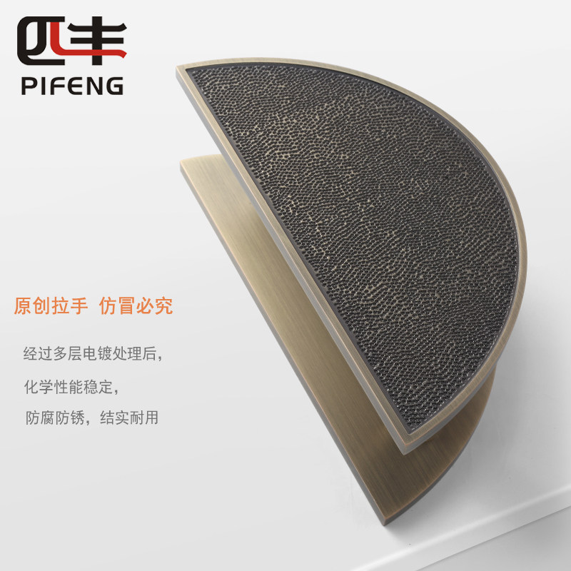 Door handle semicircular door handle copper double door handle hand on glass large handle push and pull spot