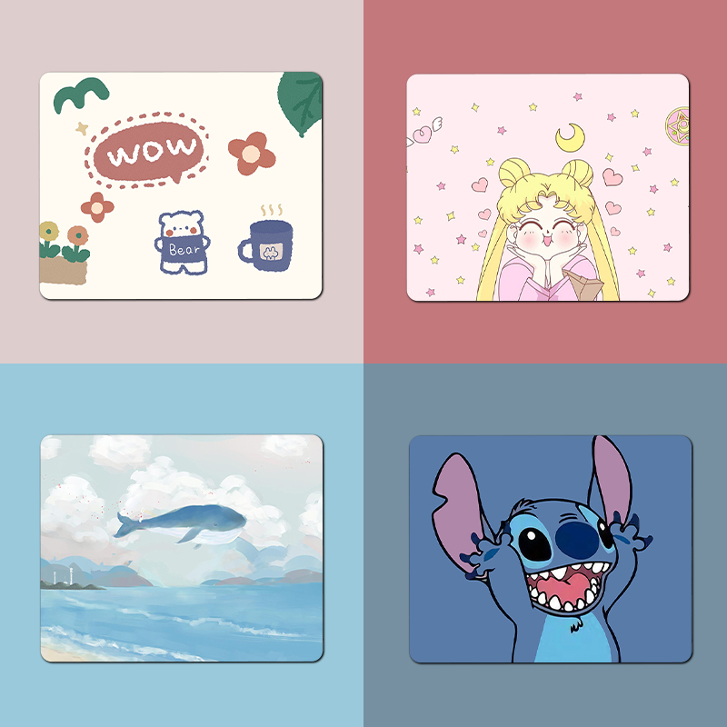 Cute girls Mouse Pads Padded Wrist Computer Small Number Notebook Game Creative Cartoon Minimalist Office Desk Mat Male Trumpet Student Keyboard Mat Desk Cushion Anti Slip Thickened Mat