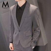  Mens suit suit groom wedding small suit jacket Korean version slim solid color dress youth professional formal trend