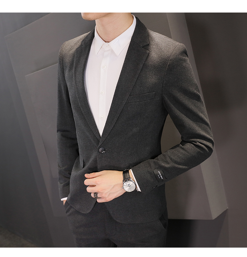 Bộ đồ vest nam phù hợp với chú rể kết hôn với áo khoác nhỏ phiên bản Hàn Quốc bộ vest nam