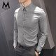 High-end light luxury plus velvet shirt men's long-sleeved business formal wear autumn and winter slim fit non-ironing casual gray shirt men's clothing