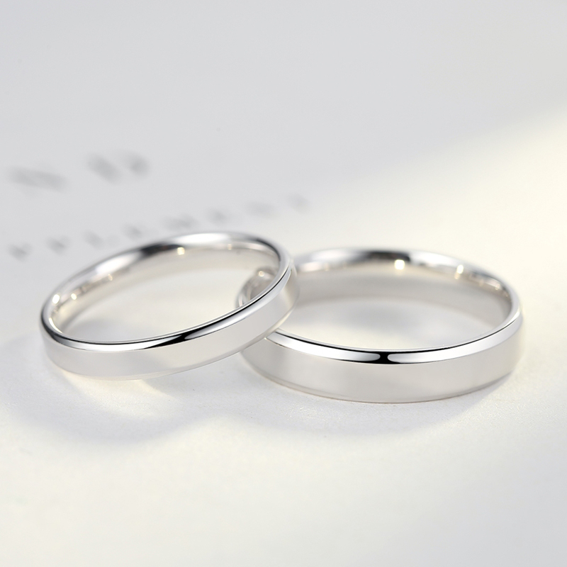 Pure silver index finger ring male ring male and Japanese brief fashion female ring student couple to kick off a pair of live students tail ring