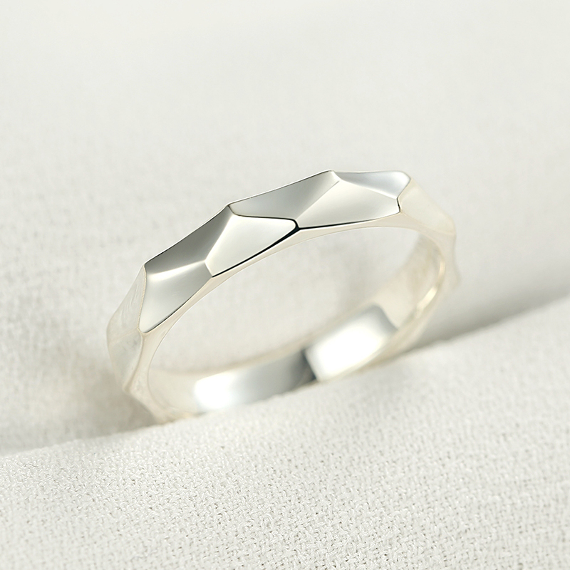 Customize the lettering 999 pure silver male ring personality lovers ring Japan-Japan brief to the ring schoolgirl tailo Tide Ornament