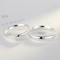 999 Football Silver Couples Ring Sterling Silver Men Ring Japanese and Korean Simple Student to Ring Female Ring Fashion Tail Free lettering