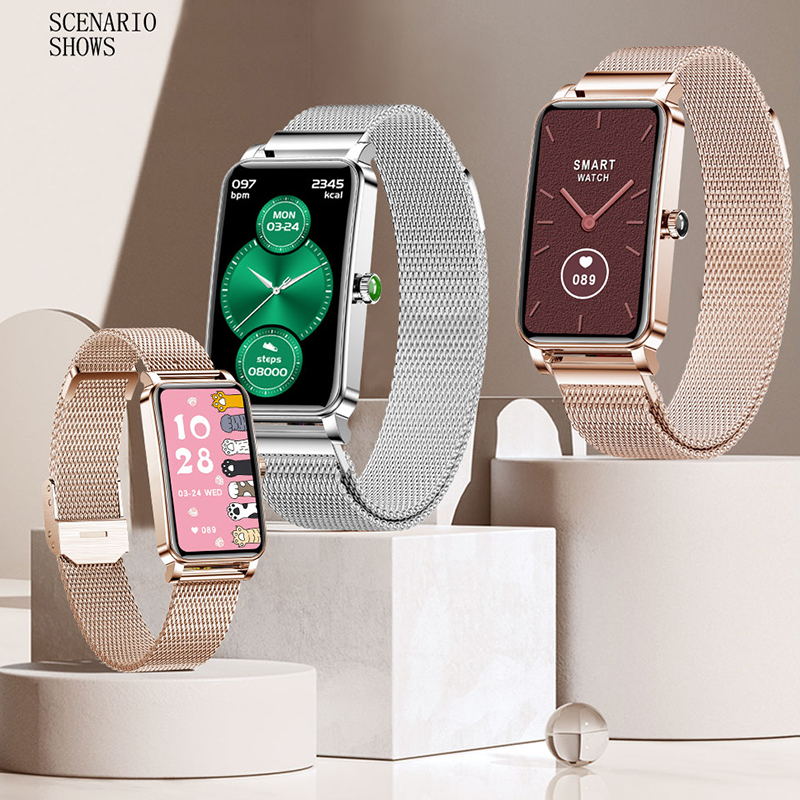 智能女士手表血压手环心率血氧仪计步睡眠小绿闹钟多功能运动彩屏