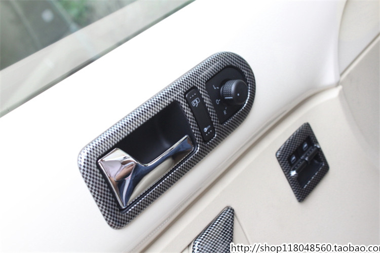 2 Door Lock Handles, Model A [Carbon Fiber Color]03-12 paragraph public Old style The Beatles refit carbon fibre Interior decorate  panel Shift into gear Protective shell