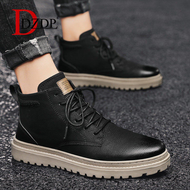 Male Martin Boots Fall Han Edition of the British Winter New Halvet Warm in the Winter Help Wear Resistance Boots