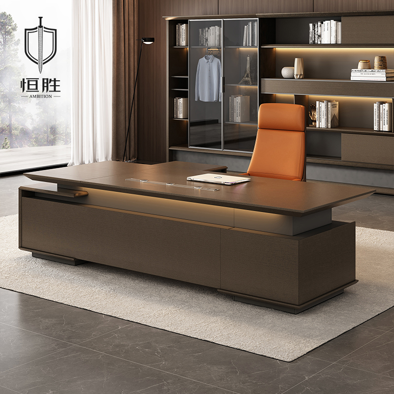 Hengsheng High-End Executive Desk, Light Luxury Ceo Office Desk, Chairman and General Manager Office Desk and Chair Set