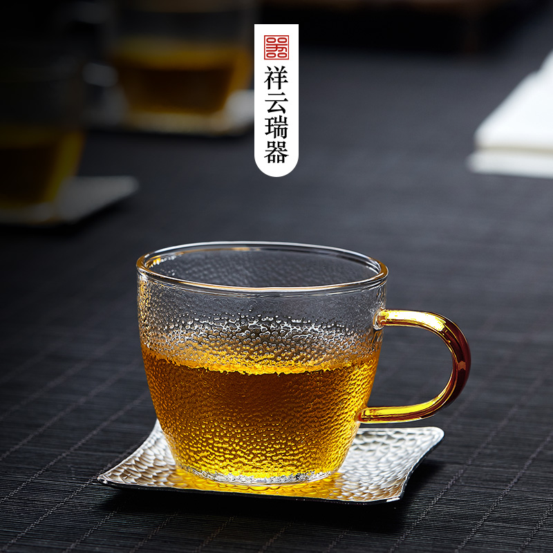 Xiang Yungrui Home Heat Resistant Glass Tasting Cup Handmade Small Tea Cup Daily Style Hammer Kung Fu with Cup Cup