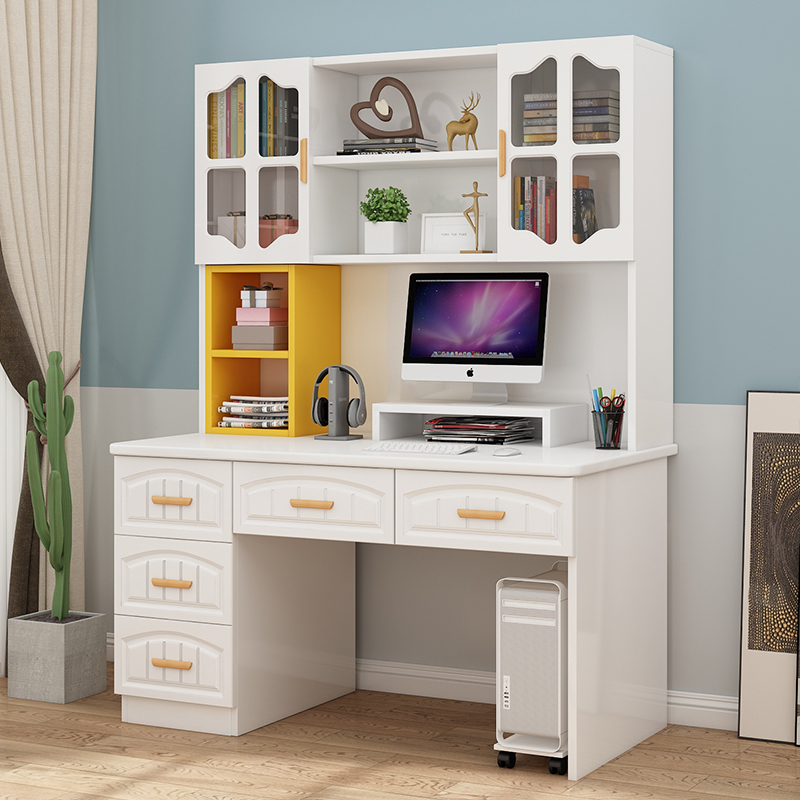 Computer desktop desk bookcase one simple home student study deskshelf combined bedroom writing table desk