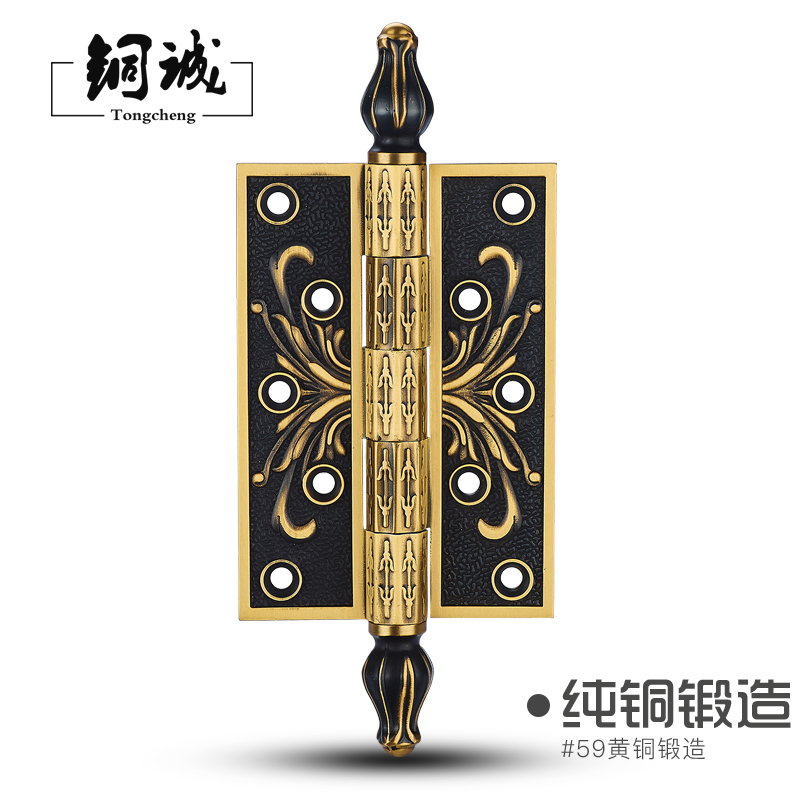 Copper Honest Eurostyle Carved Flowers Mute Flat Open Pure Bronze Room Door Hinge 8 Inch Thickened Villa Gate Hinge 4 Inch Live Folding Page