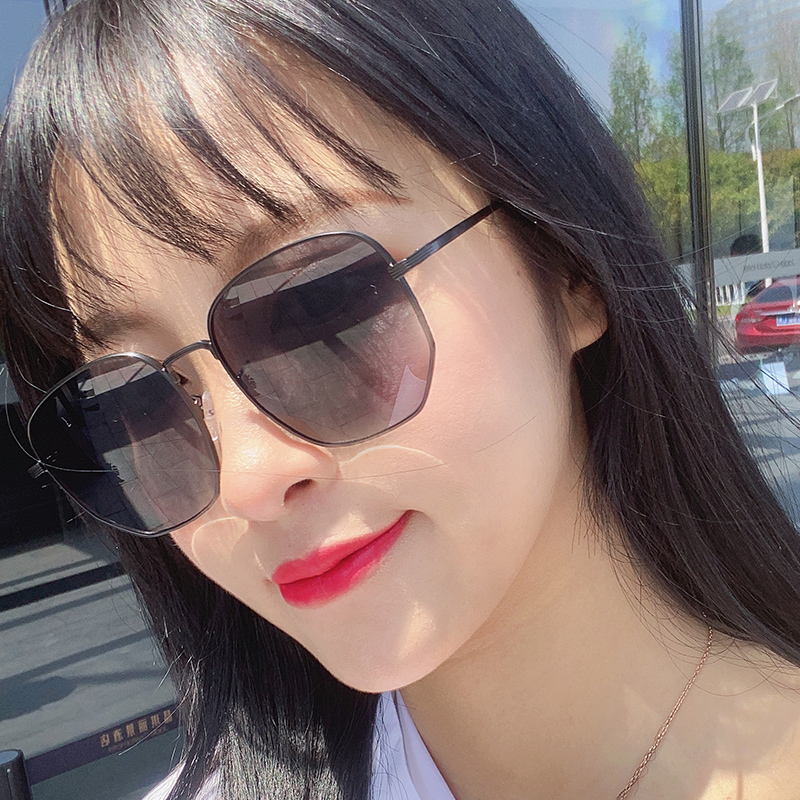 Sunglasses 2021 new wave irregular box round face large frame glasses female shading anti UVins sunglasses