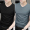 V-neck - black+gray blue