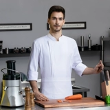 Высокий шеф -повар Главный рабочая одежда с семидушными рукавами настраиваемые пятизвездочные административные шеф -повара.