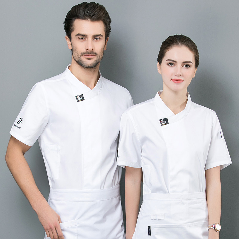 Artisan chef's suit Male short sleeve Hotel Catering kitchen Chefs serving short sleeves Breathable Thin in the country Wind clothes