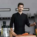 Высокий шеф -повар Главный рабочая одежда с семидушными рукавами настраиваемые пятизвездочные административные шеф -повара.