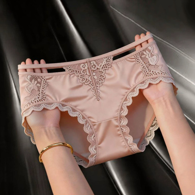 Victoria's Secret Sexy Lace Satin Panties for Women, 2026 New Thin Hollow-Out Briefs