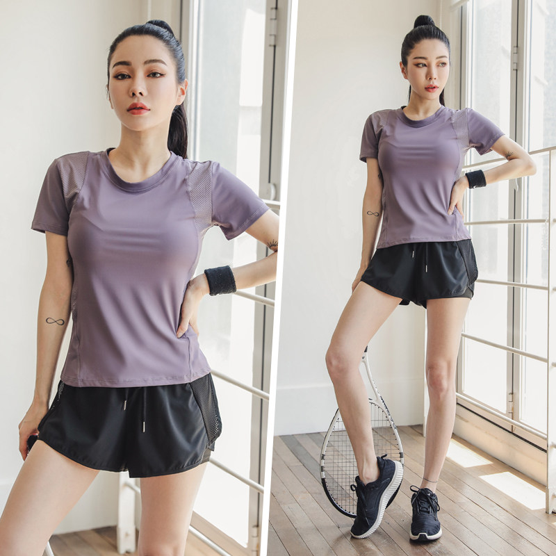 Sport suit women Summer slim fit 2022 new fashion sexy gym running speed dry mesh red yoga morning running suit