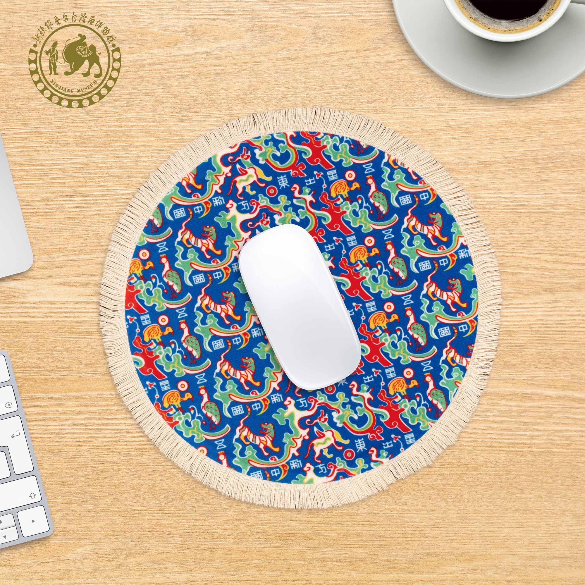 Xinjiang Museum five-star oriental fabric mouse pad Laptop non-slip mat Insulation mat Cultural and creative gifts