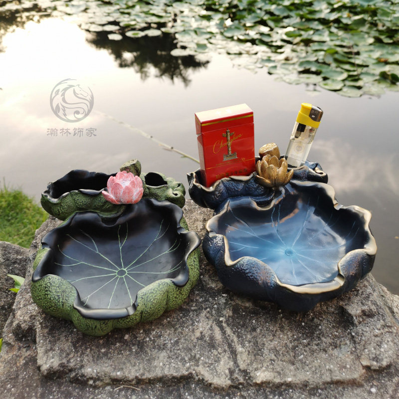 Lotus Leaf Lotus Leaf Cigarette Ash Tray Creative Personality Comeback Trend Atmospheric Brief home Living room Chinese Big Number Office