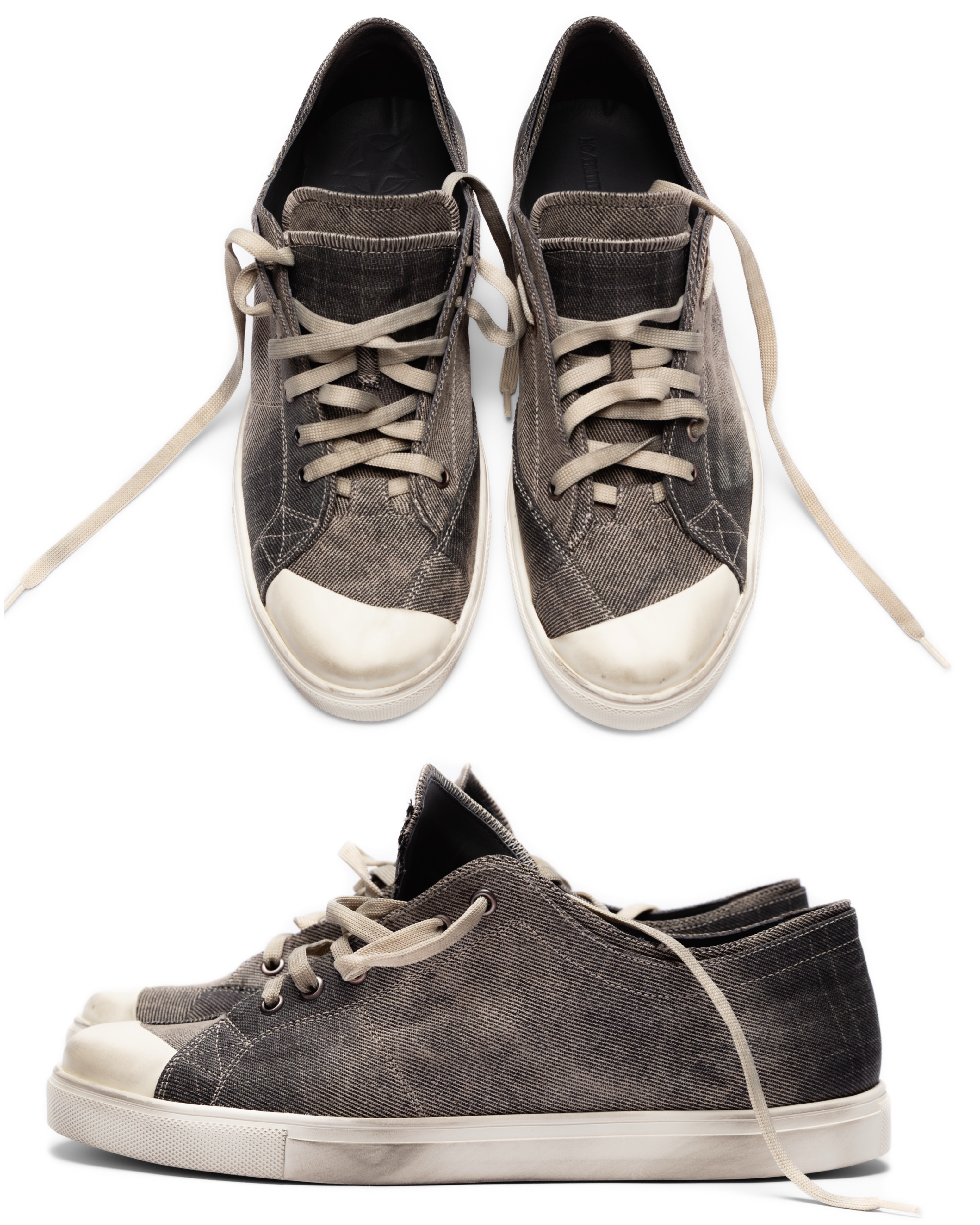 VOWPROGRESS Double-Layer Canvas Denim Low-Top Sneaker