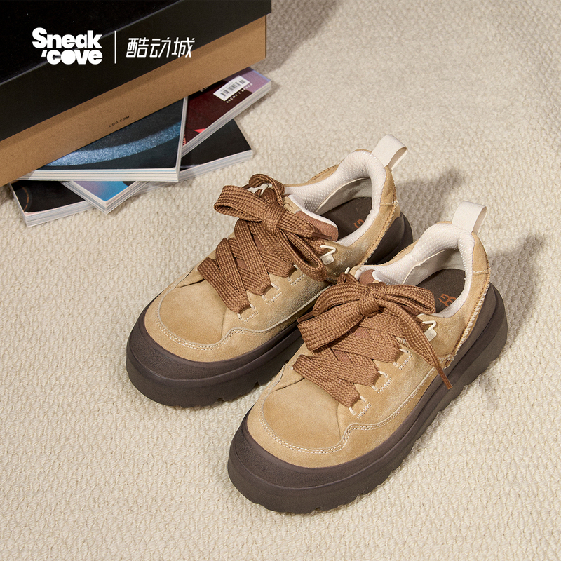 Ugg Heritage Utility Fashionable, Comfortable, Lightweight Lace-Up Thick-Soled Color-Washed Casual Shoes