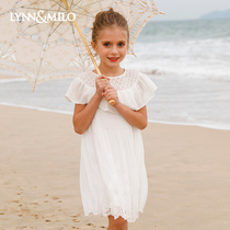 LynnMilo Lynn McRoe 2022 Summer Girls dress White children Short sleeves Ocean Qi Super Fairy Princess Dresses