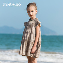 LynnMilo Lynn McRoe 2022 Summer girl dress Dress Shatterflower Korean Version Children Short Sleeve Cute Doll Dress