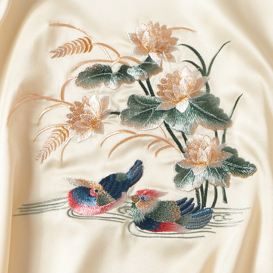 Suzhou Embroidery Sexy Bellyband Women's Embroidered Camisole Sleepwear Loungewear Handmade Double-Layer Imitation Silk Lingerie Women's Set