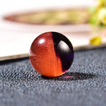 Natural Purple Yellow double color super seven single beads orange three round backbone Crystal loose beads men and women DIY bracelet pendant with beads