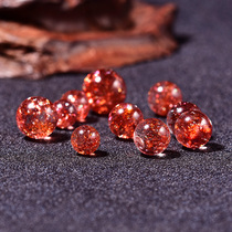 Natural boutique Golden strawberry single bead mens and womens DIY accessories pendant bracelet with beads red fire color recruitment Peach Blossom Ball Beads