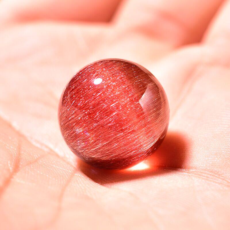 Natural red ultra seven crystal single beads male and female DIY hand-made pendant with bead smooth hair three-wheeled backbone multi-treasure everest