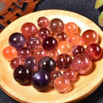 Natural Brazilian yellow Super seven single beads female DIY jewelry accessories scattered beads treasure bracelet with beads three round backbone Crystal