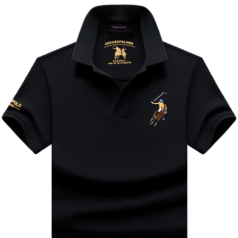 High-End Brand Paul Men's Polo Shirt Short-Sleeved Pure Cotton Lapel T-Shirt Loose Large Size T-Shirt