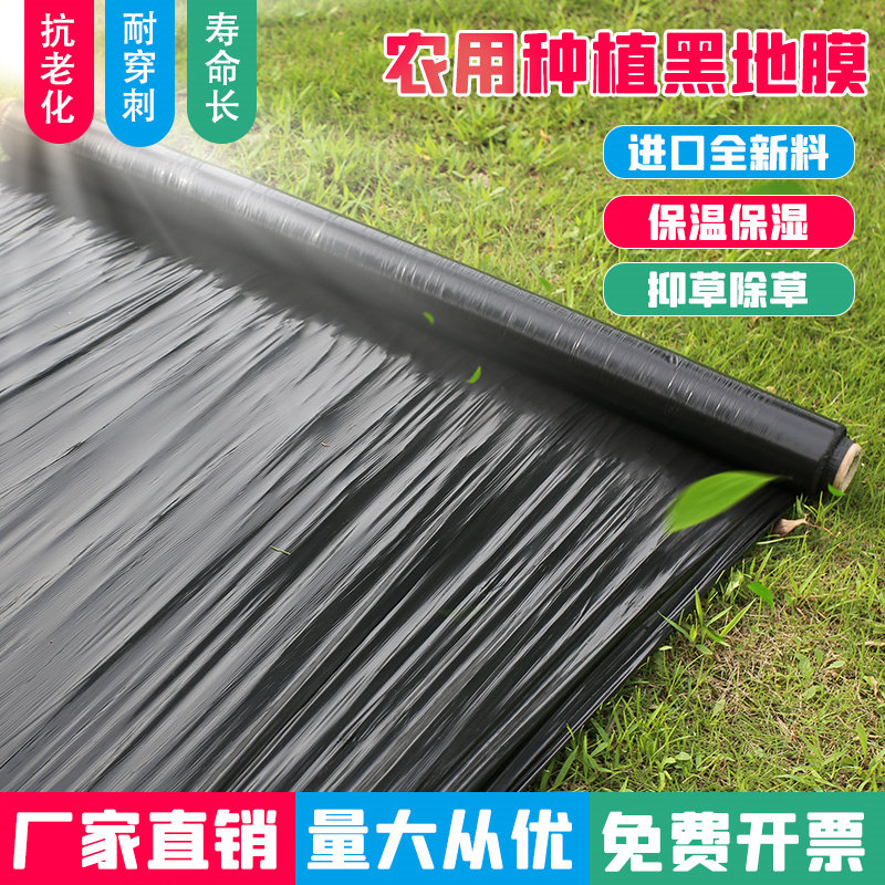 Agricultural planting thickening anti-aging black mulch film plastic film weeding insulation moisturizing and anti-grass greenhouse fruit tree orchard