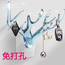 (Nordic style) creative antler key transparent adhesive hook strong seamless adhesive multifunctional wall-mounted hook
