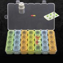 Mini portable medicine box for one week medicine box for the elderly morning middle and evening grinding machine cutter medicine box 30 days