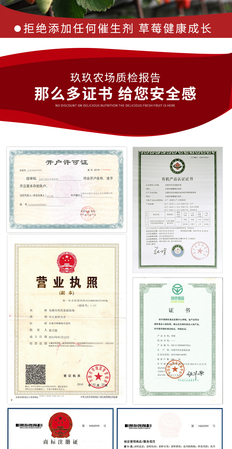 玖玖农场 丹东东港 99红颜奶油草莓 3斤 图11