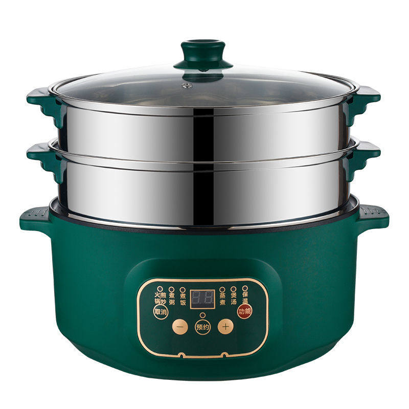 Electric steamer multifunction home electric heat boiler three-layer large capacity intelligent automatic power-off electric steam cage braising and cooking pot