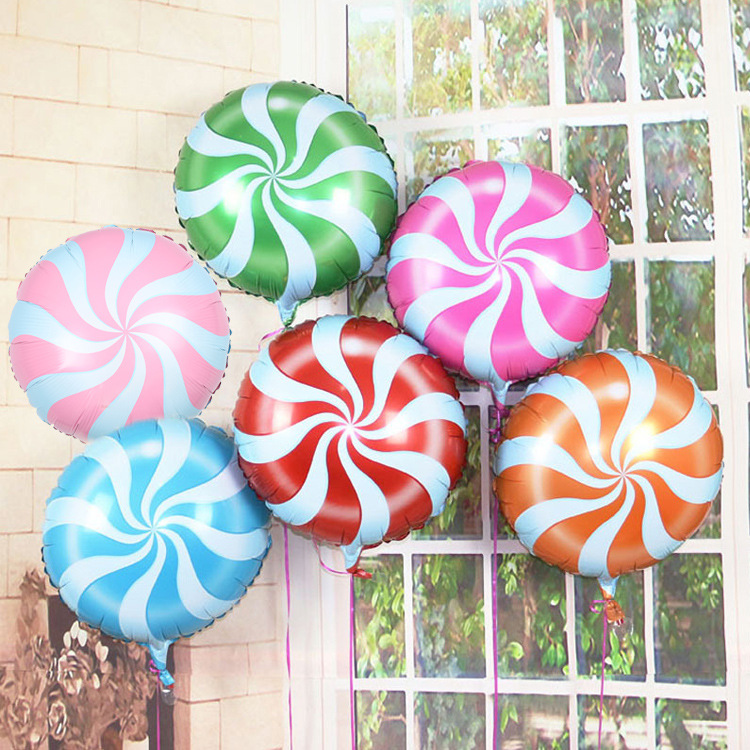 18 inch round lollipop aluminum film balloon baby party decoration cartoon car light balloon aluminum foil