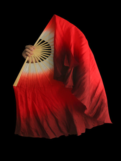 Wanjiang Silk Dance Fan, the Same Model as Xia Hui, Double-Sided Deep Red, Extra-Long Classical Fan, Jiuer Props, Dance Fan