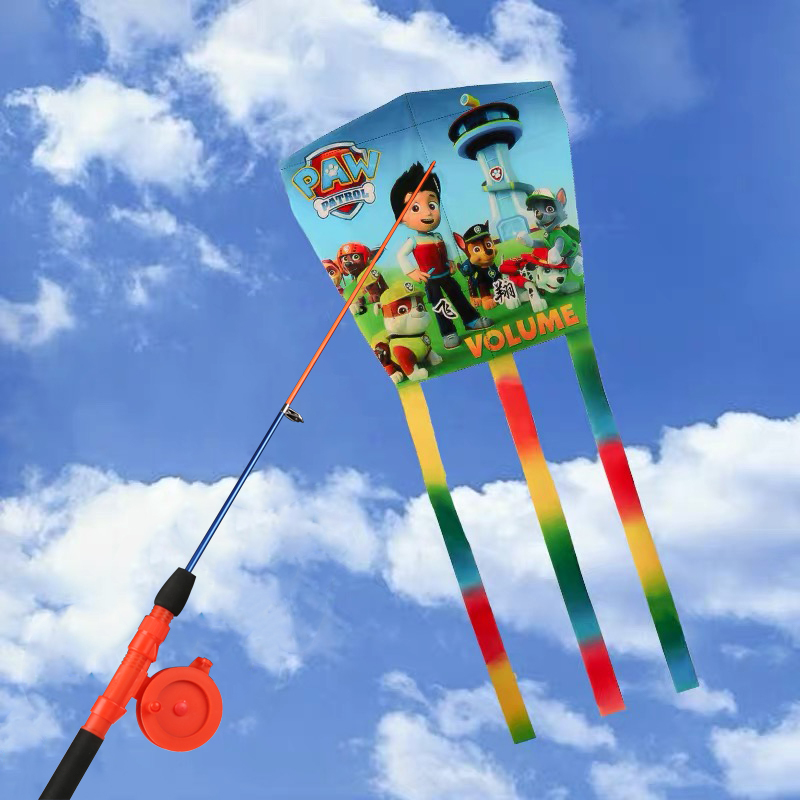 Kite children's special fishing rod Breeze Easy Fly 2021 new net red handheld Wang Wang team small kite trumpet